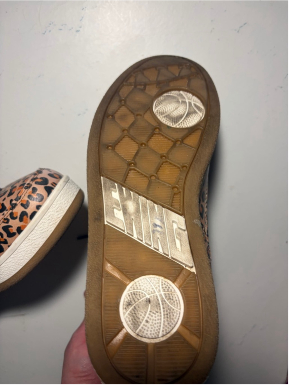 Ewing Women’s Leopard Print High-Top Sneakers 7.5 Brown Black - Picture 11 of 13